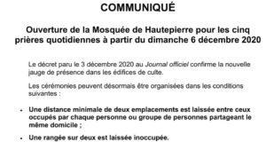 Calendrier de mois de ramadan 2020-1441 – Mosquée de Hautepierre